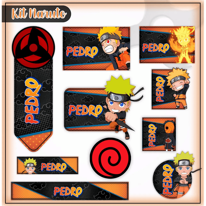 Arquivo de Corte Etiqueta Escolar Naruto Chibi 1