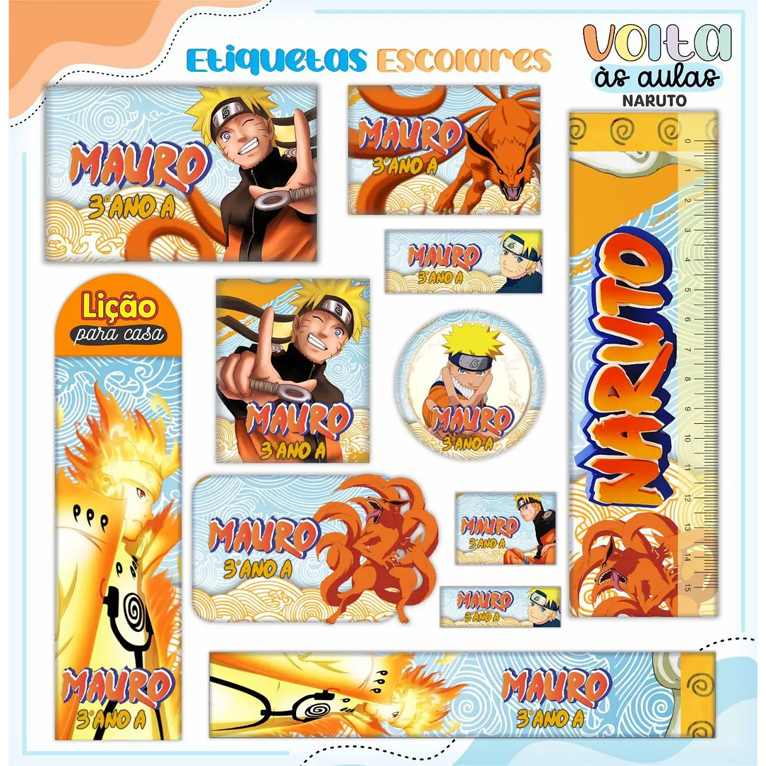 Arquivo de Corte Etiqueta Escolar Naruto 1