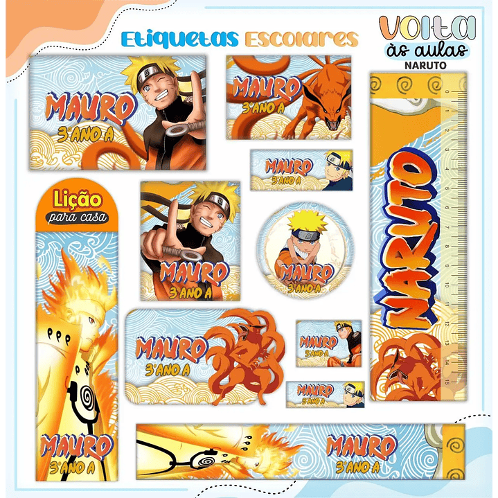 Arquivo de Corte Etiqueta Escolar Naruto 1