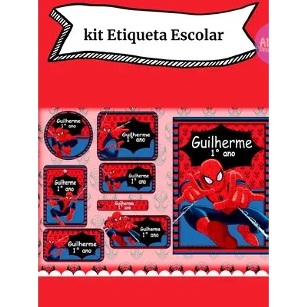 Arquivo de Corte Etiqueta Escolar homem aranha 1