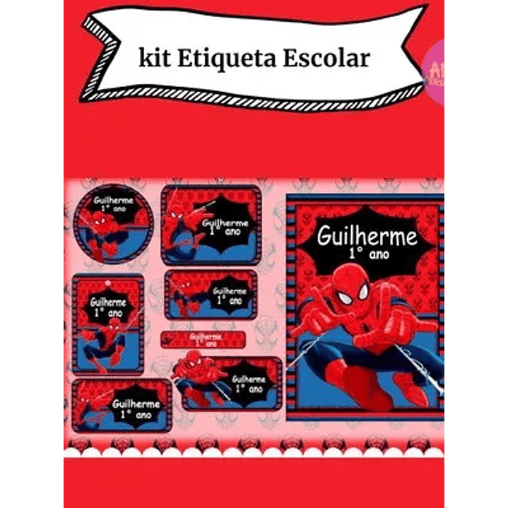 Arquivo de Corte Etiqueta Escolar homem aranha 1