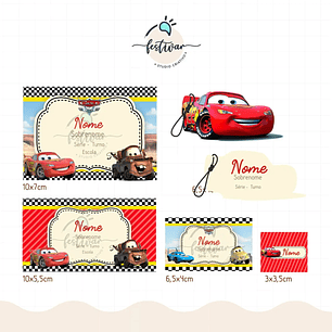 Arquivo de Corte Etiqueta Escolar Carros