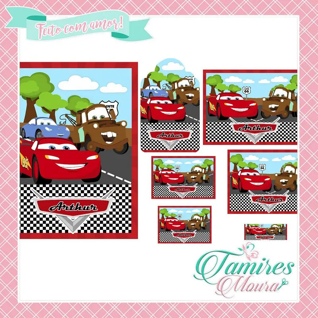 Arquivo de Corte Etiqueta Escolar Carros 1
