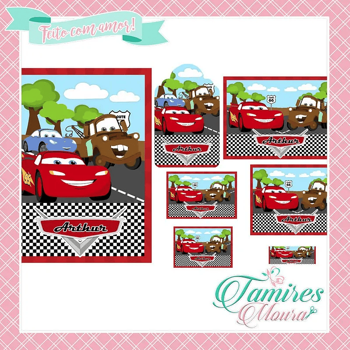Arquivo de Corte Etiqueta Escolar Carros 1