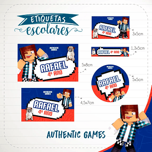 Arquivo de Corte Etiqueta Escolar Authentic Games