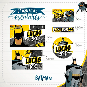 Arquivo de Corte Etiqueta Escolar  Batman