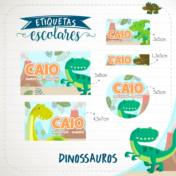 Lindo archivo de corte de etiqueta de escuela de dinosaurios 1