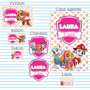 Arquivo de Corte Etiqueta Escolar Patrulha Canina Menina