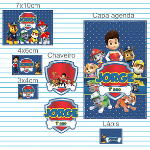 Arquivo de Corte Etiqueta Escolar Patrulha Canina Menino