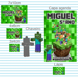 Arquivo de Corte Etiqueta Escolar Minecraft