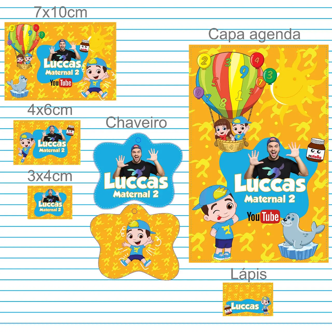 Arquivo de Corte Etiqueta Escolar  Luccas Neto Menino 1