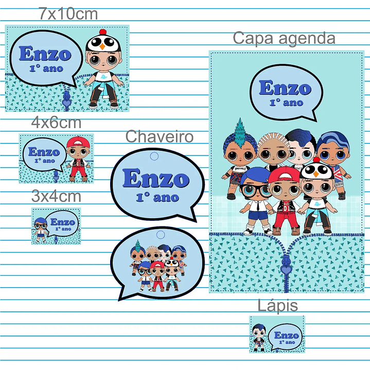 Arquivo de Corte Etiqueta Escolar  Lol Menino 1
