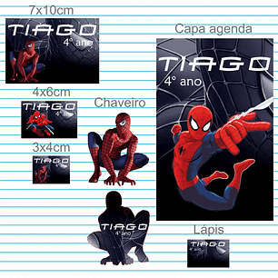 Arquivo de Corte Etiqueta Escolar Homem Aranha