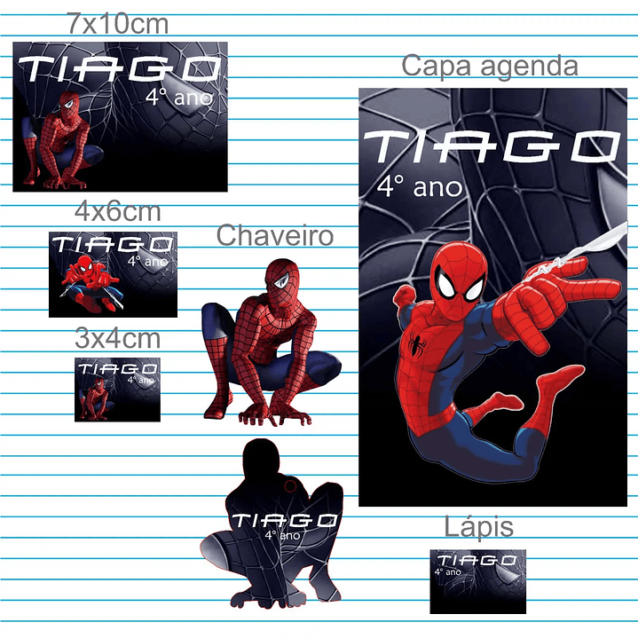 Arquivo de Corte Etiqueta Escolar Homem Aranha 1