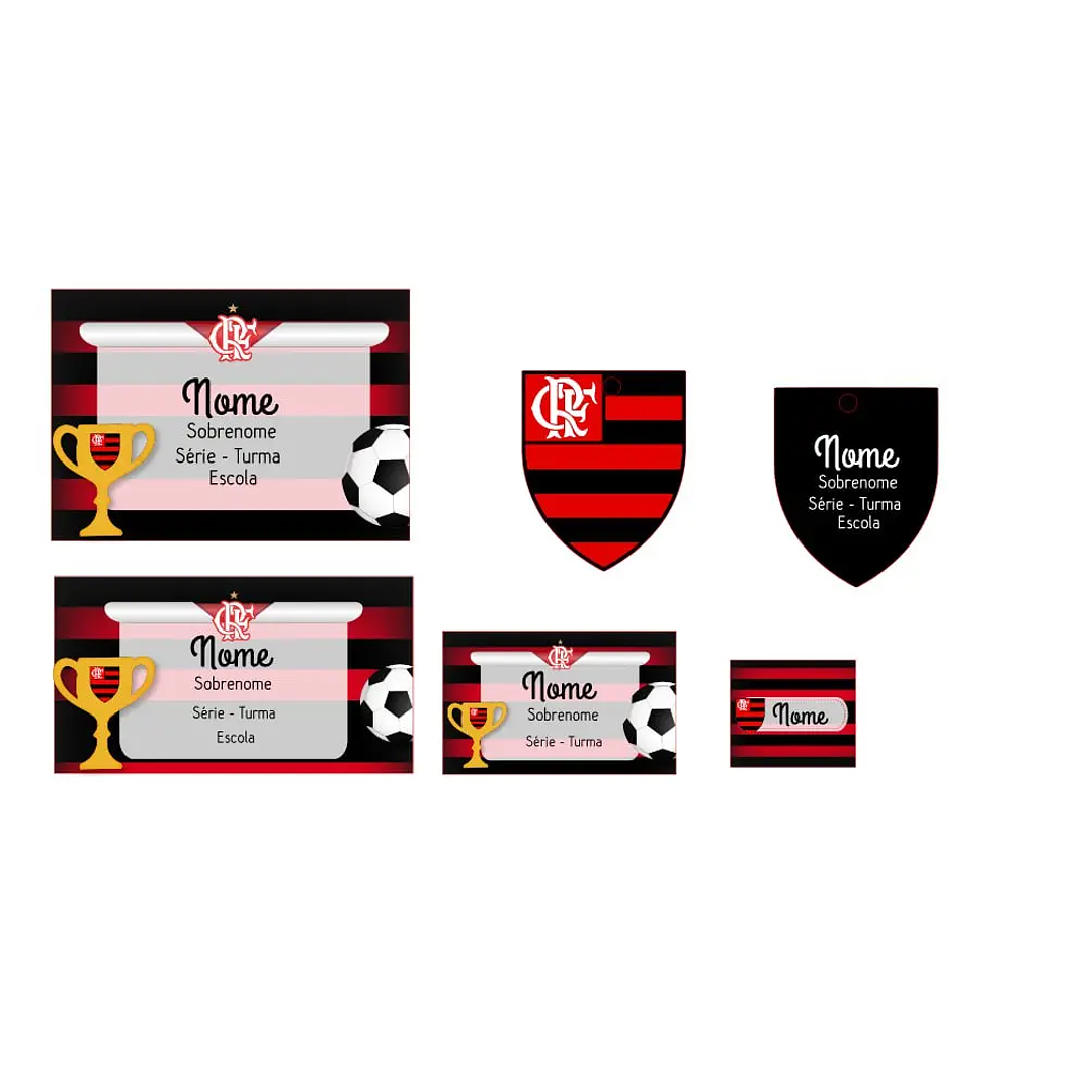 Arquivo de Corte Etiqueta Escolar Flamingo 1