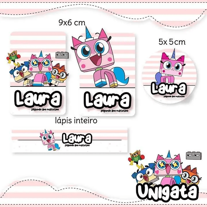 Arquivo de Corte Etiqueta Escolar Unigata 1