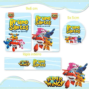 Arquivo de Corte Etiqueta Escolar Super Wings