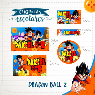 Arquivo de Corte Etiqueta Escolar Dragon ball z