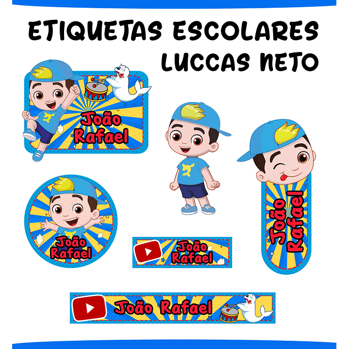 Arquivo de Corte Etiqueta Escolar Luccas Neto 1