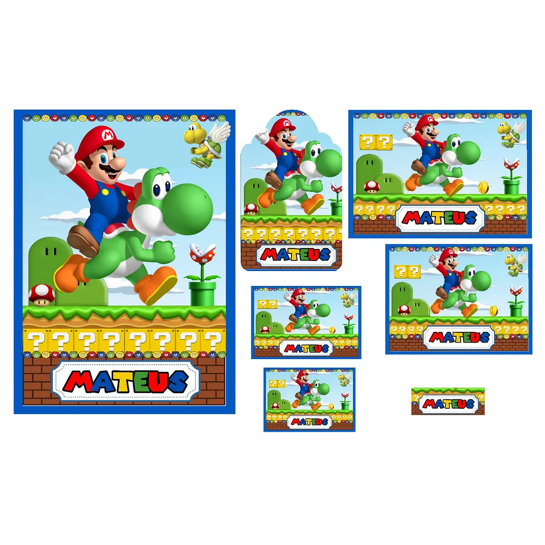 Arquivo de Corte Etiqueta Escolar Super Mario 1