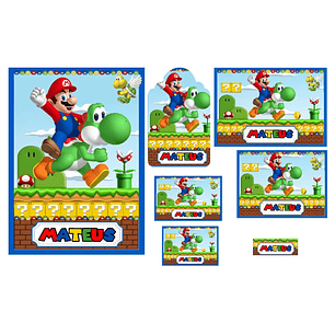 Arquivo de Corte Etiqueta Escolar Super Mario