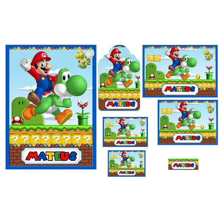 Arquivo de Corte Etiqueta Escolar Super Mario 1