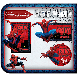 Arquivo de Corte Etiqueta Escolar Homem Aranha