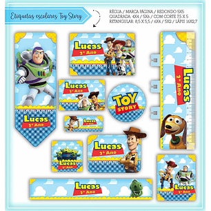 Arquivo de Corte Etiqueta Escolar Toy Story