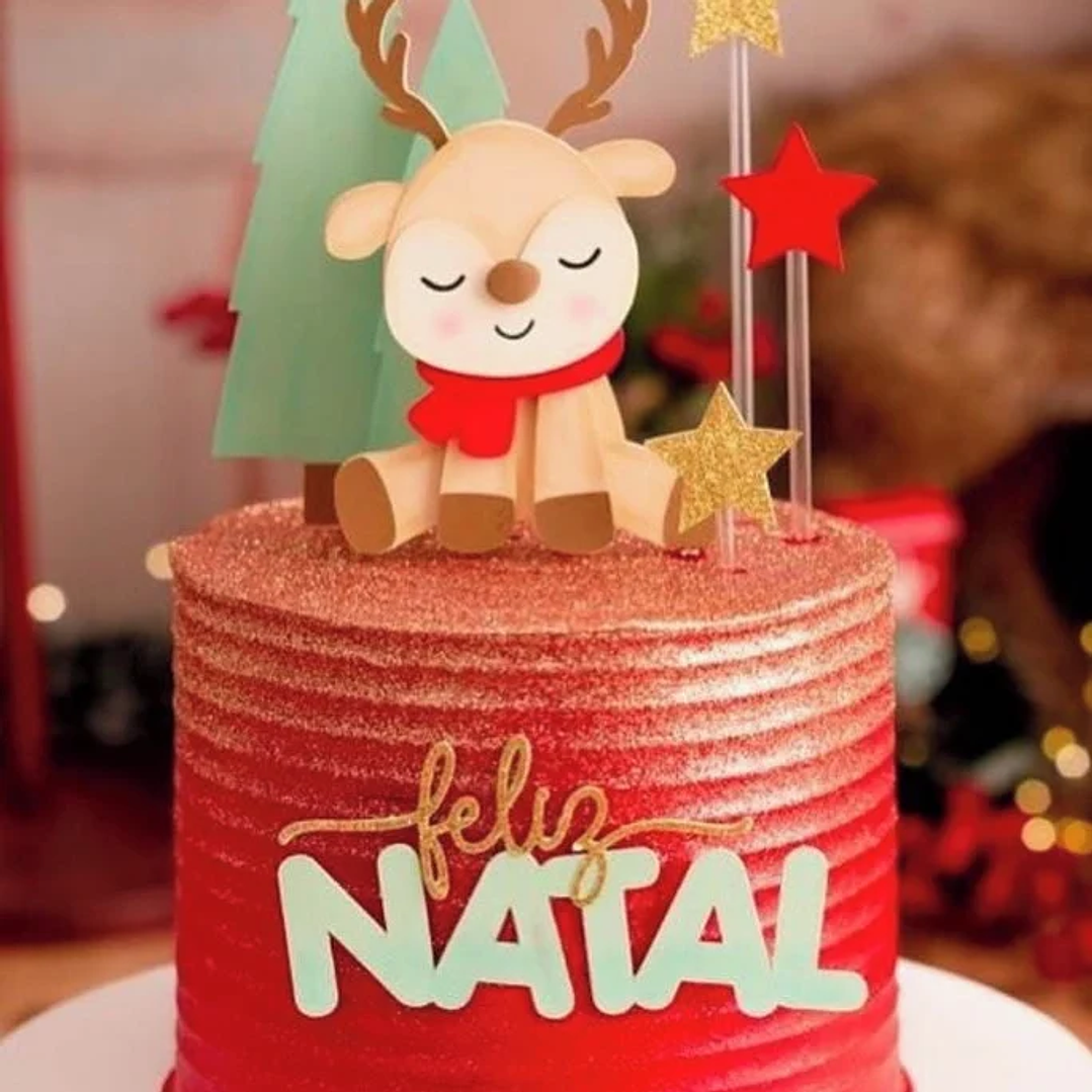 Arquivo de Corte Topo Rena Fofa Natal 1