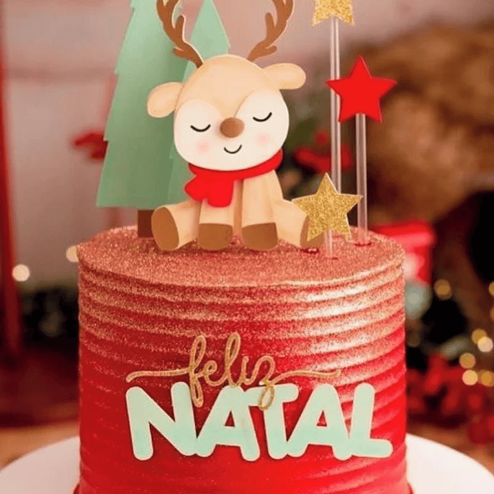 Arquivo de Corte Topo Rena Fofa Natal 1