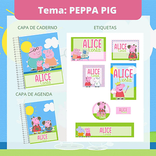 Arquivo de Corte Etiqueta Escolar Peppa Pig