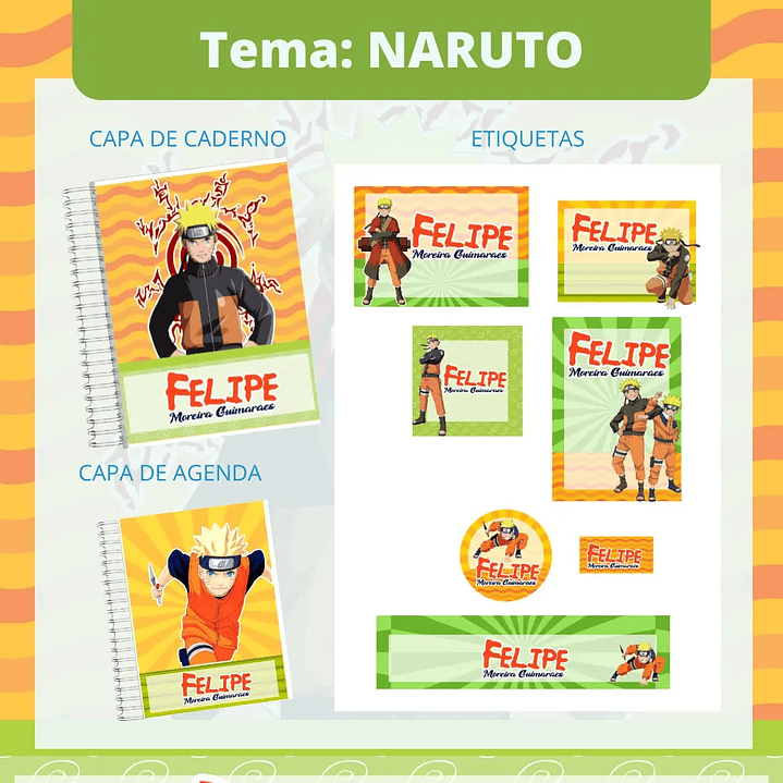 Arquivo de Corte Etiqueta Escolar Naruto 1