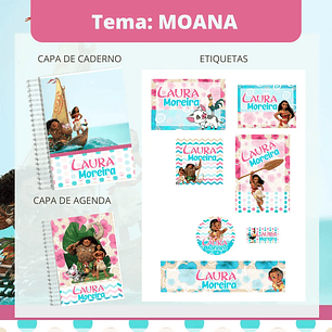 Arquivo de Corte Etiqueta Escolar Moana