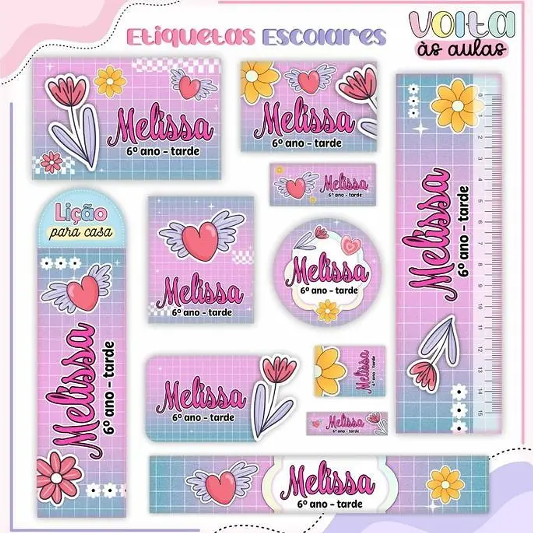 Arquivo de Corte Etiqueta Escolar Volta as Aulas  Teen Menina  1