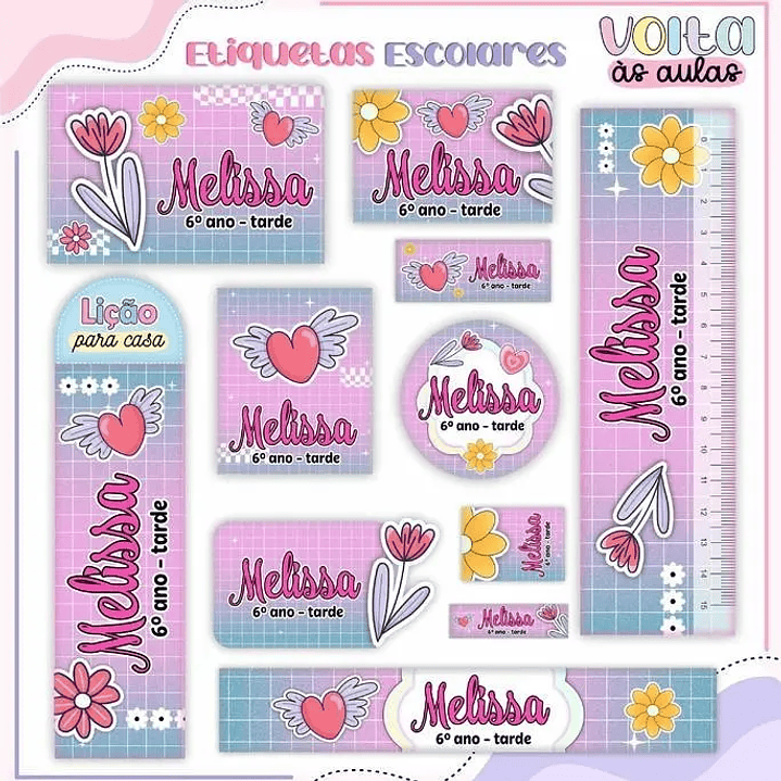 Arquivo de Corte Etiqueta Escolar Volta as Aulas  Teen Menina  1