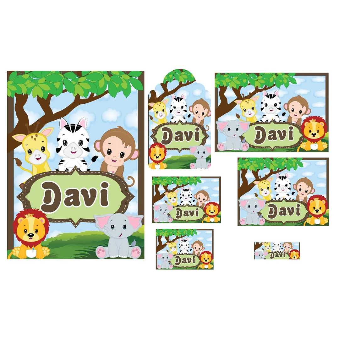 Arquivo de Corte Etiqueta Escolar Safari 1