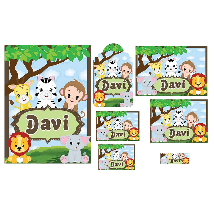 Arquivo de Corte Etiqueta Escolar Safari 1