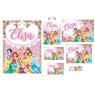Arquivo de Corte Etiqueta Escolar Princesas Disney