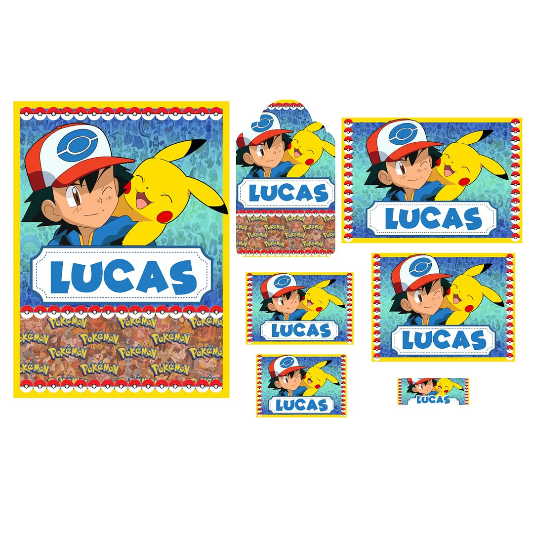 Arquivo de Corte Etiqueta Escolar Pokémon 1