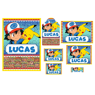 Arquivo de Corte Etiqueta Escolar Pokémon