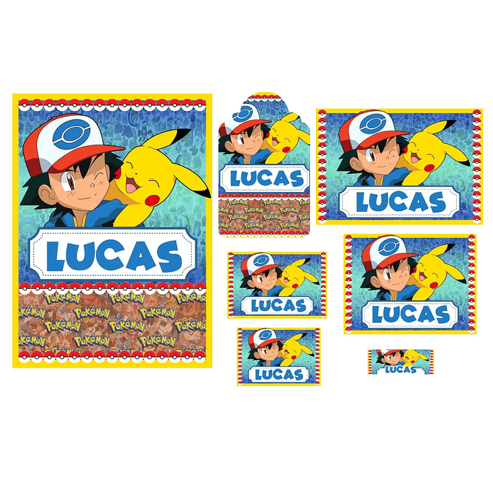 Arquivo de Corte Etiqueta Escolar Pokémon 1
