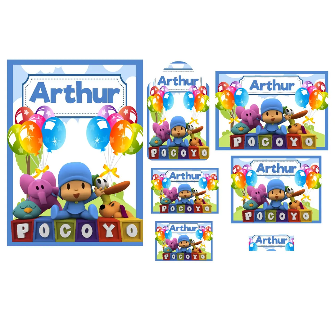 Arquivo de Corte Etiqueta Escolar Pocoyo 1
