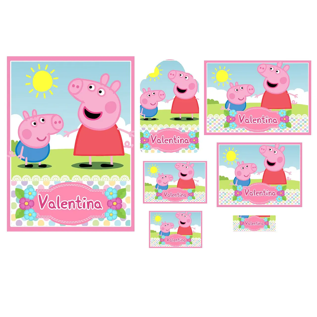 Arquivo de Corte Etiqueta Escolar Peppa Pig 1