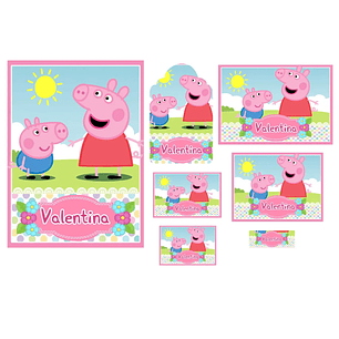 Arquivo de Corte Etiqueta Escolar Peppa Pig