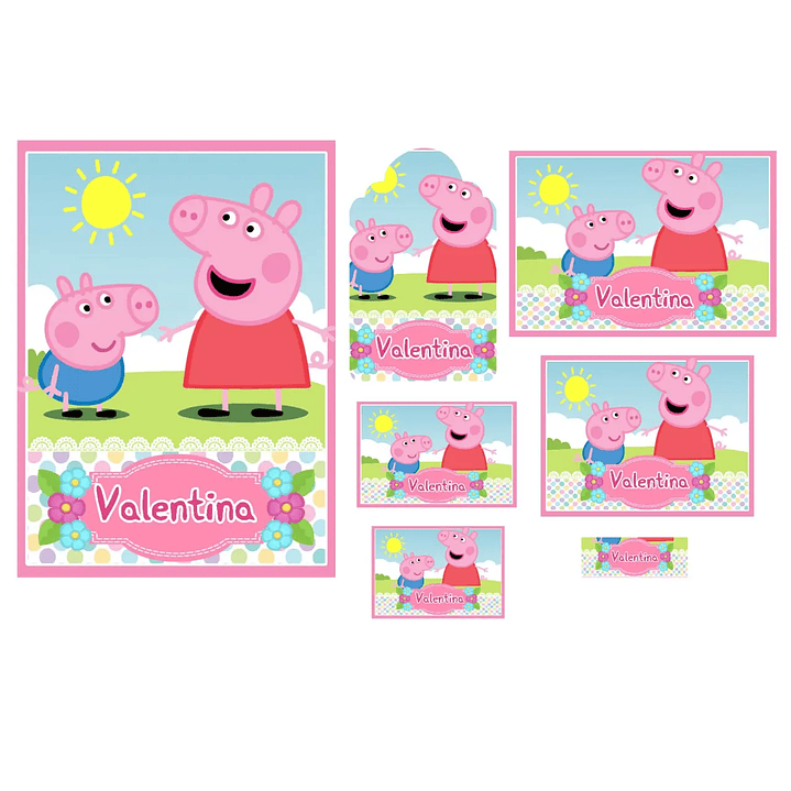 Arquivo de Corte Etiqueta Escolar Peppa Pig 1