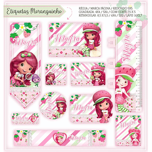 Arquivo de Corte Etiqueta Escolar Moranguinho