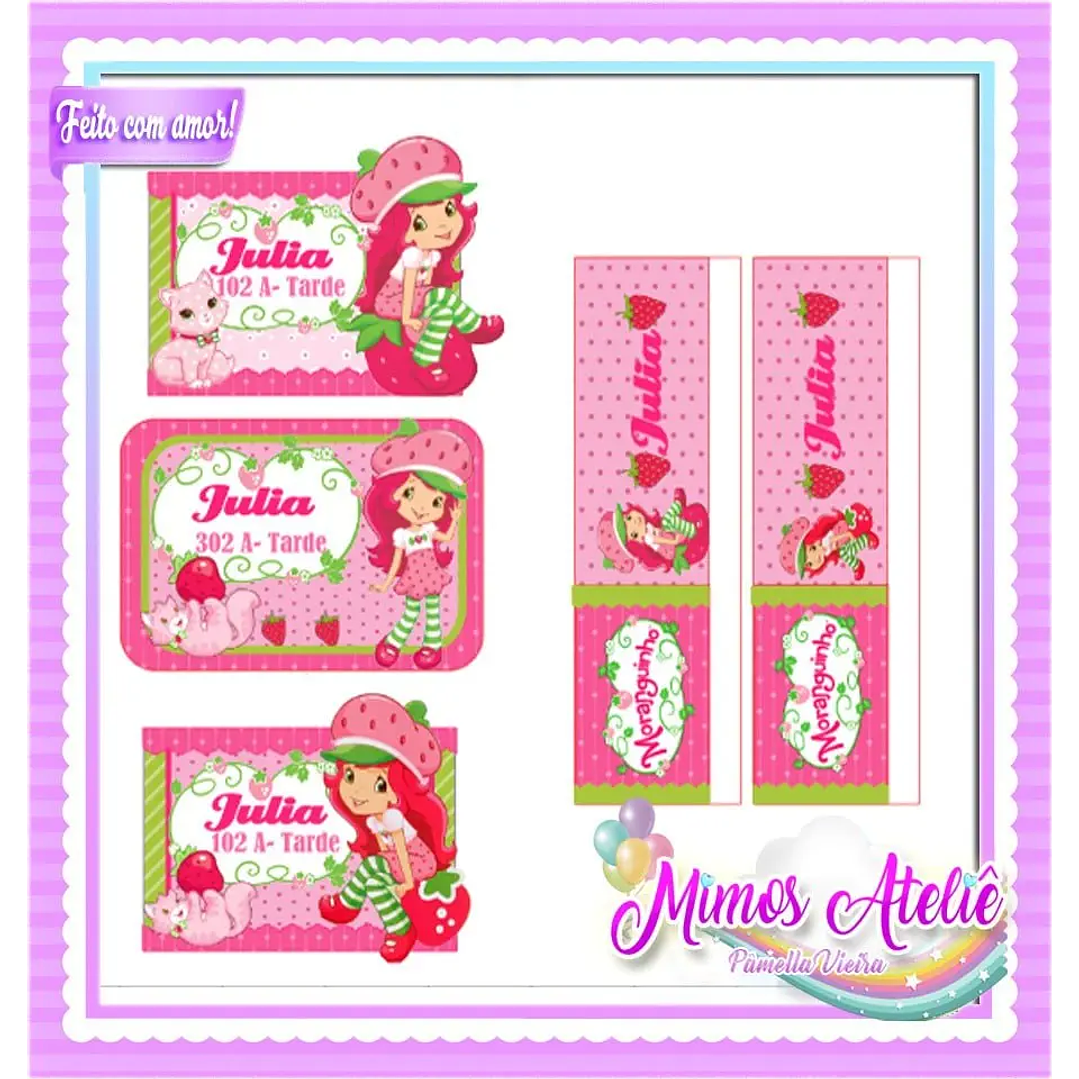 Arquivo de Corte Etiqueta Escolar Moranguinho  1