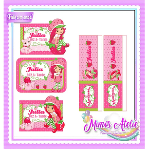 Arquivo de Corte Etiqueta Escolar Moranguinho 