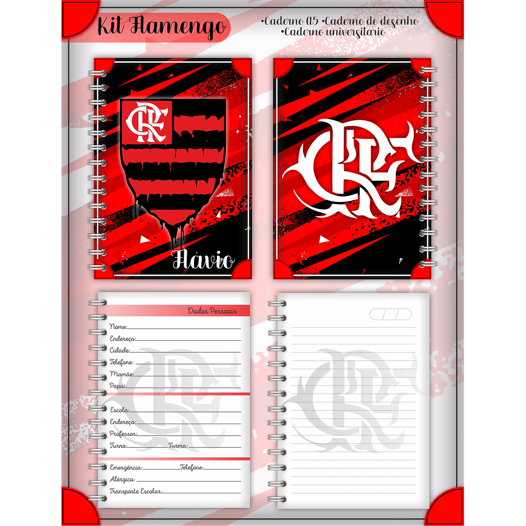 Arquivo Digital Kit Escolar Flamengo 1