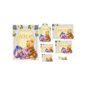 Arquivo de Corte Etiqueta Escolar Ursinho Pooh